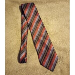 Kilburne and Finch Fine Clothiers Mens Striped 100% Silk Hand Made Neck Tie 60in